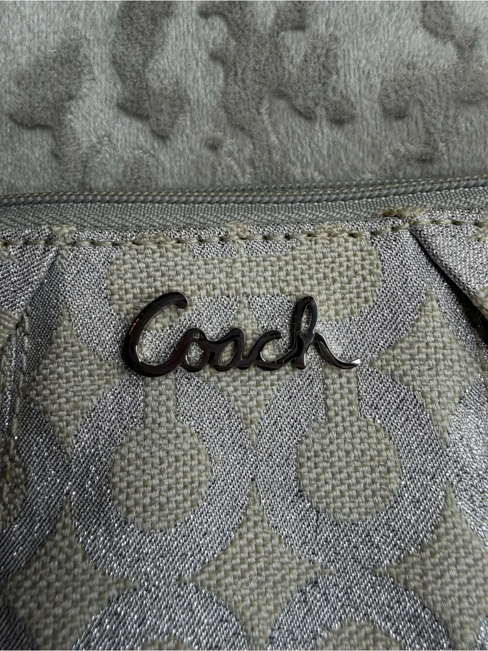 Coach Early 2000s Signature Metallic Wristlet